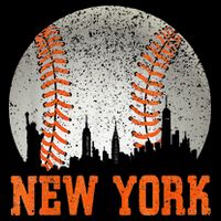 New York NY Skyline Baseball Vintage Met At Gameday Baby Bodysuit