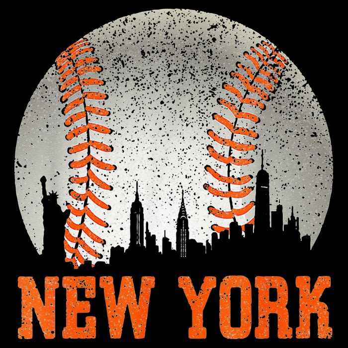 New York NY Skyline Baseball Vintage Met At Gameday Baby Bodysuit