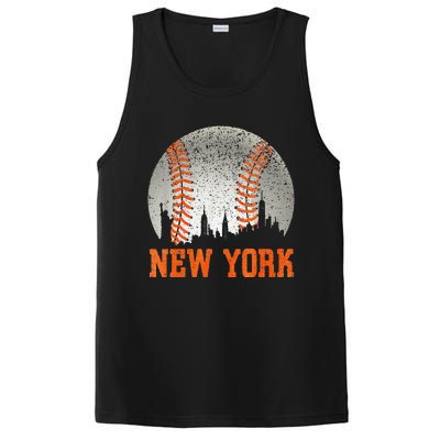 New York NY Skyline Baseball Vintage Met At Gameday PosiCharge Competitor Tank