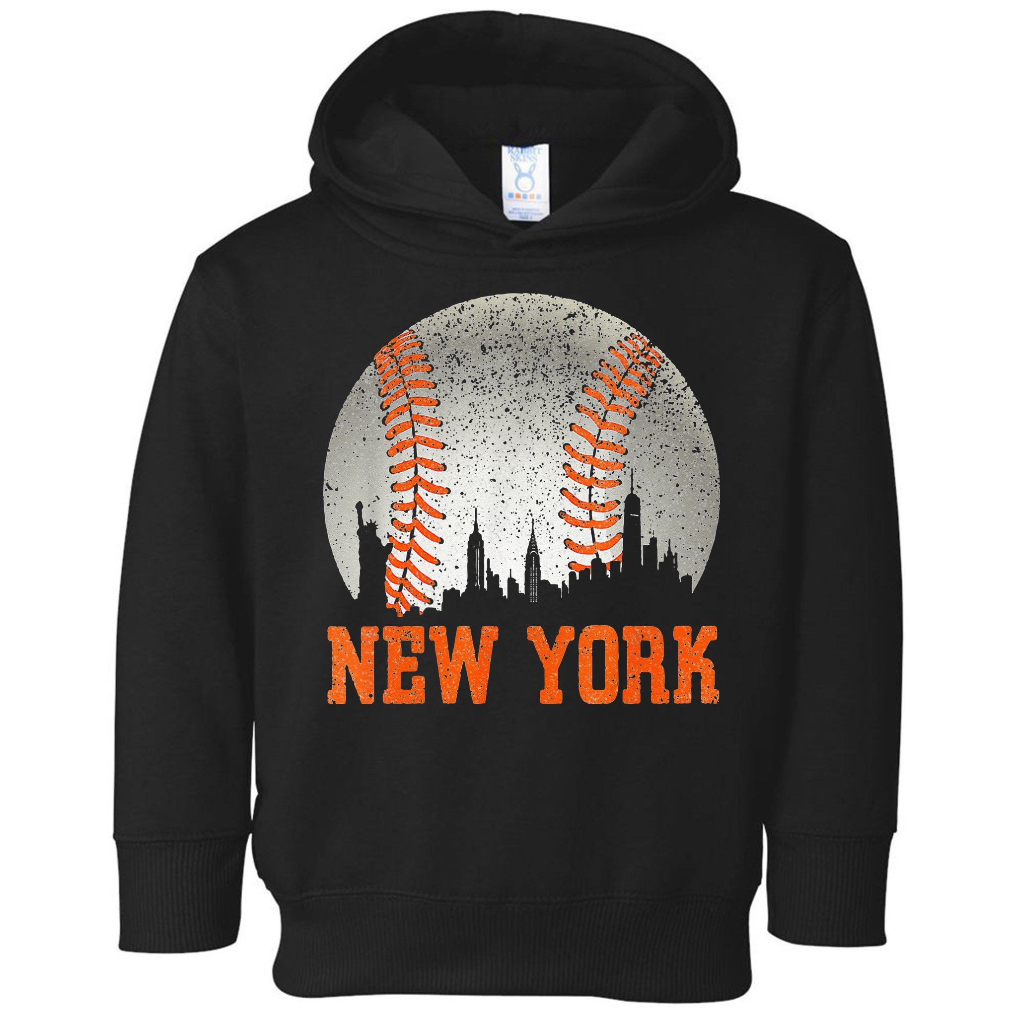 New York NY Skyline Baseball Vintage Met At Gameday Toddler Hoodie