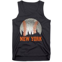 New York NY Skyline Baseball Vintage Met At Gameday Tank Top