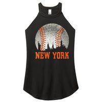 New York NY Skyline Baseball Vintage Met At Gameday Women's Perfect Tri Rocker Tank