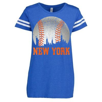 New York NY Skyline Baseball Vintage Met At Gameday Enza Ladies Jersey Football T-Shirt