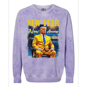 New Year New America Happy New Year Party 2025 Trump Colorblast Crewneck Sweatshirt