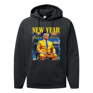 New Year New America Happy New Year Party 2025 Trump Performance Fleece Hoodie