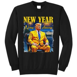 New Year New America Happy New Year Party 2025 Trump Sweatshirt