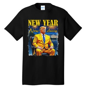 New Year New America Happy New Year Party 2025 Trump Tall T-Shirt