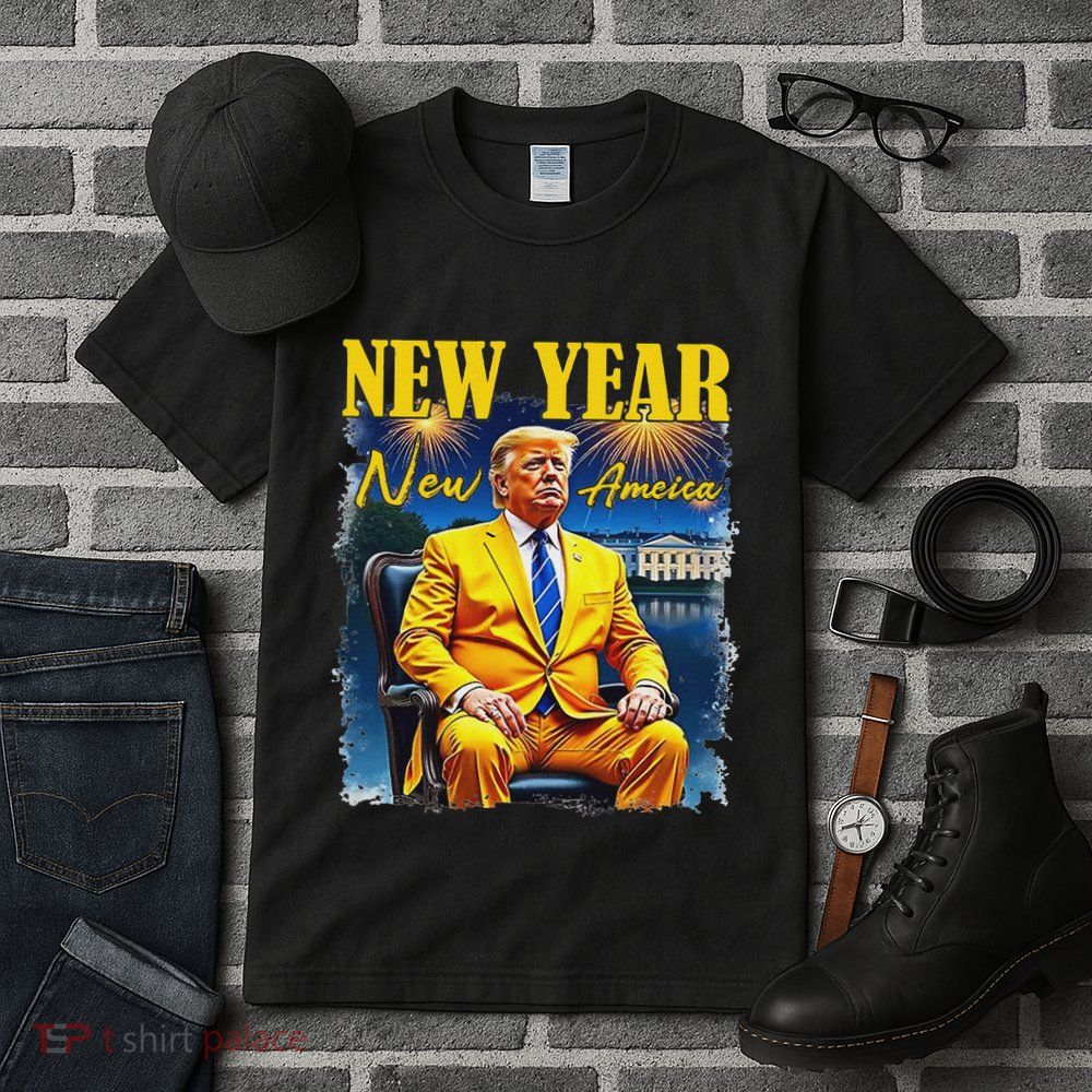 New Year New America Happy New Year Party 2025 Trump Tall T-Shirt