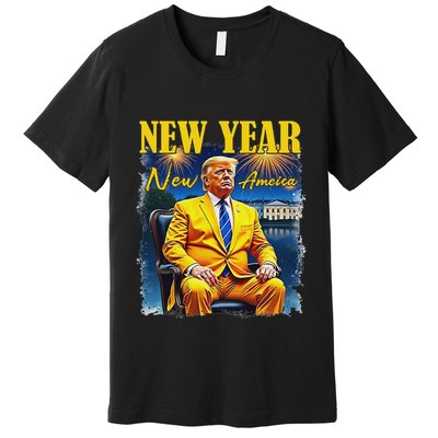 New Year New America Happy New Year Party 2025 Trump Premium T-Shirt