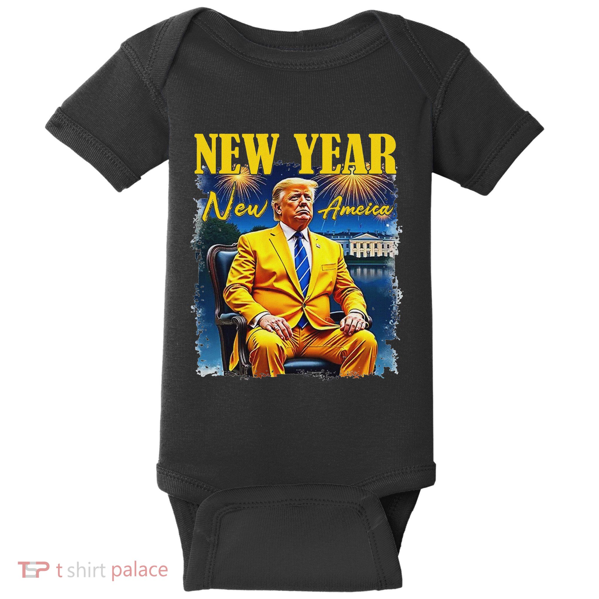 New Year New America Happy New Year Party 2025 Trump Baby Bodysuit