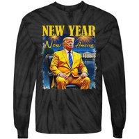 New Year New America Happy New Year Party 2025 Trump Tie-Dye Long Sleeve Shirt