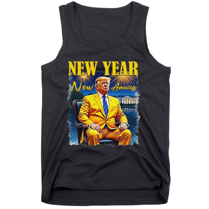 New Year New America Happy New Year Party 2025 Trump Tank Top