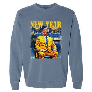 New Year New America Happy New Year Party 2025 Trump Garment-Dyed Sweatshirt