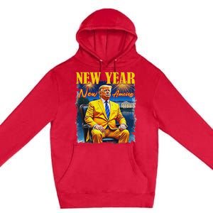 New Year New America Happy New Year Party 2025 Trump Premium Pullover Hoodie