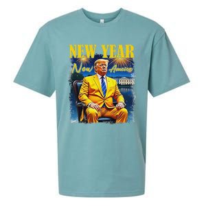 New Year New America Happy New Year Party 2025 Trump Sueded Cloud Jersey T-Shirt