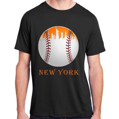 New York NY Skyline Baseball Vintage Met At Gameday Adult ChromaSoft Performance T-Shirt