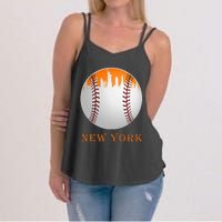 New York NY Skyline Baseball Vintage Met At Gameday Women's Strappy Tank