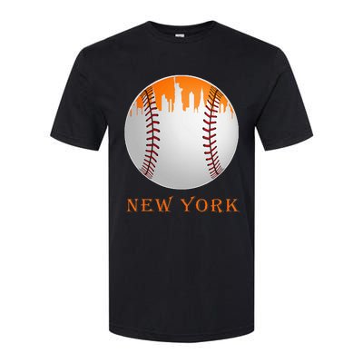 New York NY Skyline Baseball Vintage Met At Gameday Softstyle® CVC T-Shirt