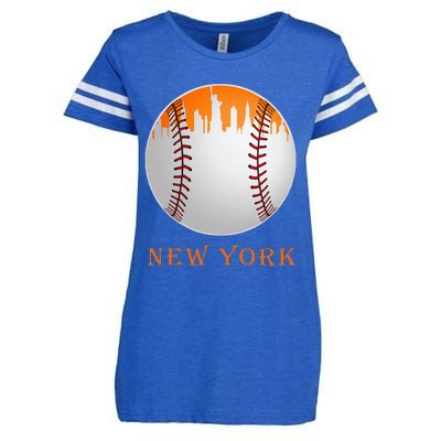 New York NY Skyline Baseball Vintage Met At Gameday Enza Ladies Jersey Football T-Shirt