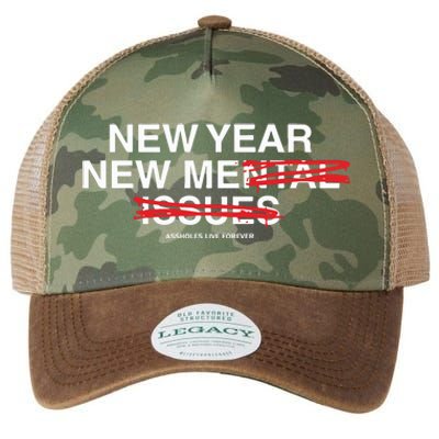 New Year New Me Assholes Live Forever Legacy Tie Dye Trucker Hat