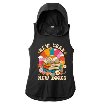 New Year New Book Happy New Year 2024 Ladies PosiCharge Tri-Blend Wicking Draft Hoodie Tank