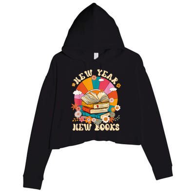 New Year New Book Happy New Year 2024 Crop Fleece Hoodie