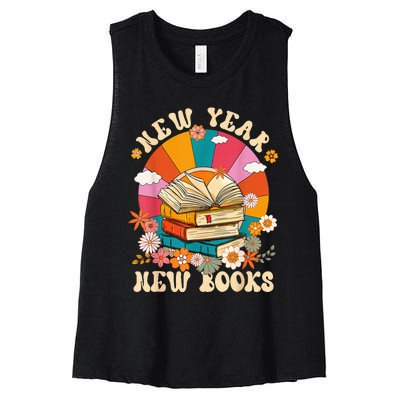 New Year New Book Happy New Year 2024 Women's Racerback Cropped Tank