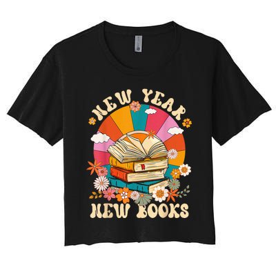 New Year New Book Happy New Year 2024 Women's Crop Top Tee