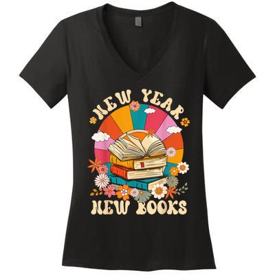 New Year New Book Happy New Year 2024 Women's V-Neck T-Shirt