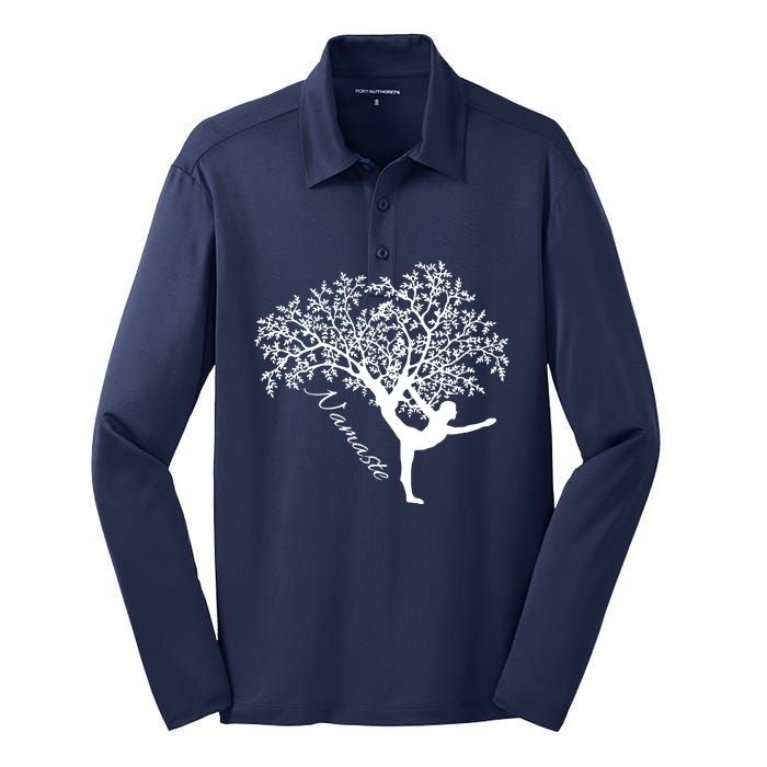 Namaste Yoga Silk Touch Performance Long Sleeve Polo