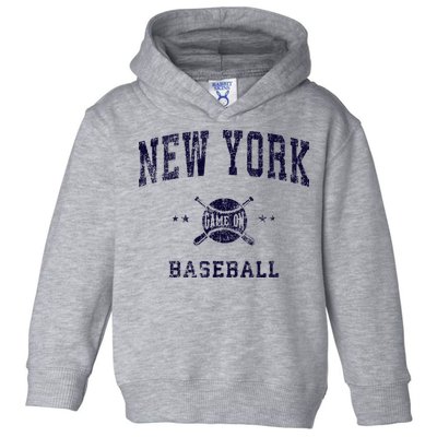 New York NY Vintage Baseball Throwback Retro Design Toddler Hoodie