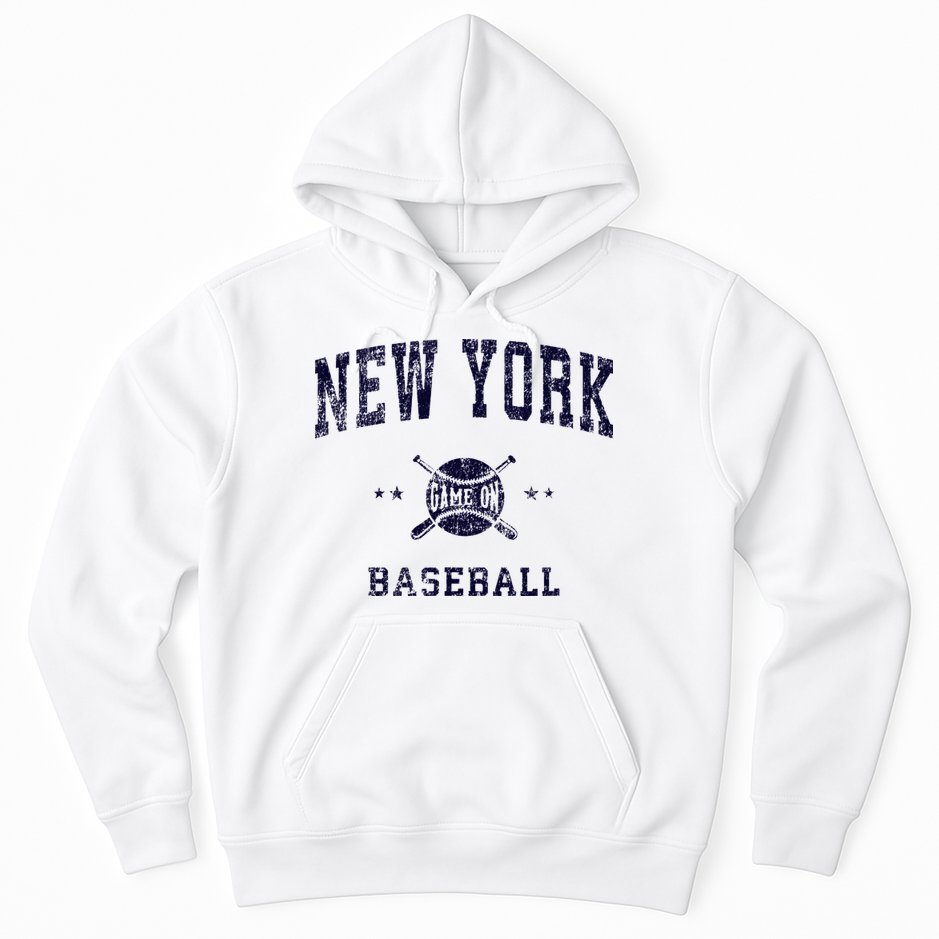 New York NY Vintage Baseball Throwback Retro Design Hoodie