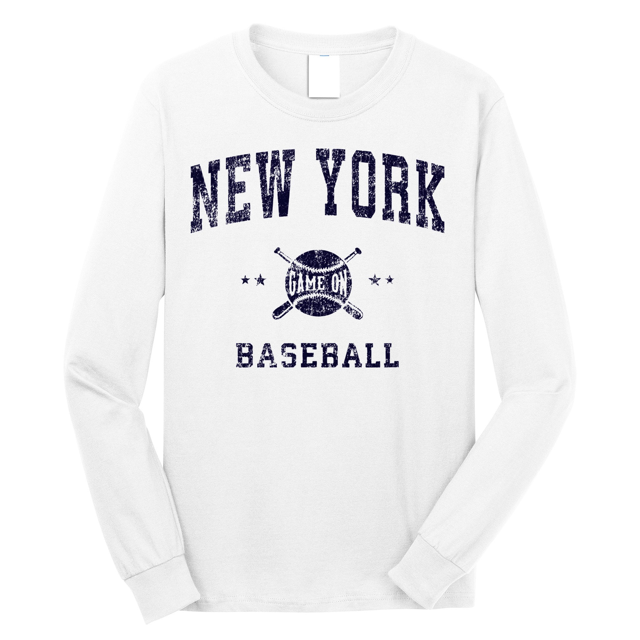 New York NY Vintage Baseball Throwback Retro Design Long Sleeve Shirt