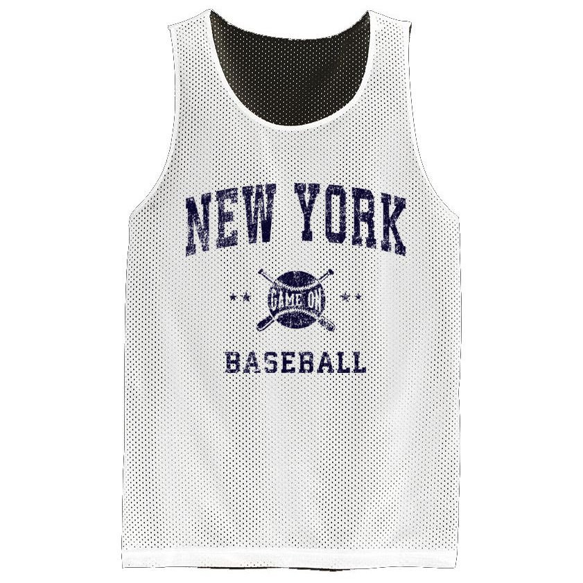 New York NY Vintage Baseball Throwback Retro Design Mesh Reversible Basketball Jersey Tank