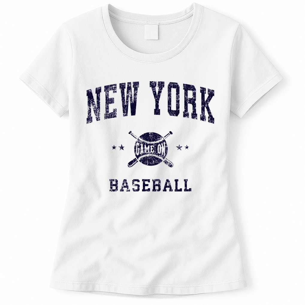 New York NY Vintage Baseball Throwback Retro Design Womens T-Shirt