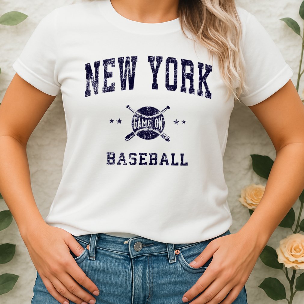 New York NY Vintage Baseball Throwback Retro Design Womens T-Shirt