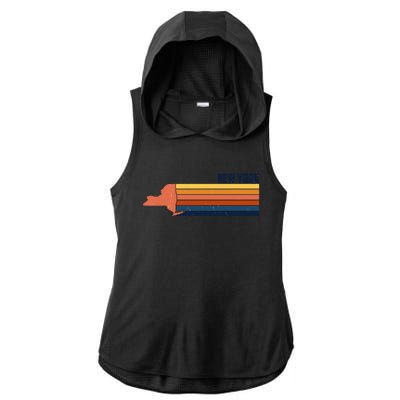 Retro Vintage New York Ladies PosiCharge Tri-Blend Wicking Draft Hoodie Tank