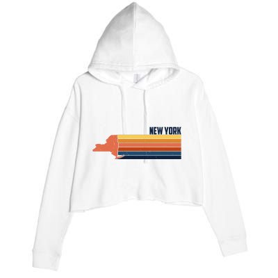 Retro Vintage New York Crop Fleece Hoodie