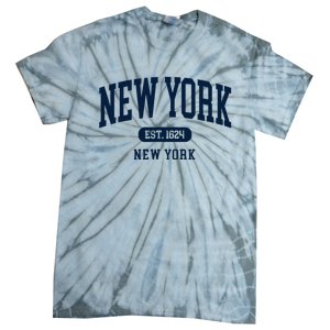 New York Ny 1624 Arched Text Retro Preppy Throwback Tie-Dye T-Shirt