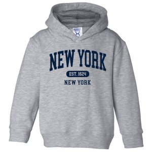 New York Ny 1624 Arched Text Retro Preppy Throwback Toddler Hoodie