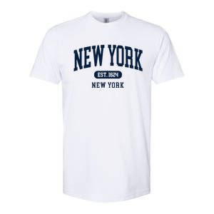 New York Ny 1624 Arched Text Retro Preppy Throwback Softstyle CVC T-Shirt