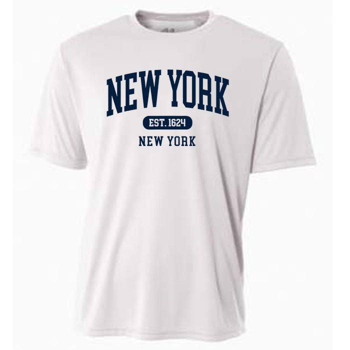 New York Ny 1624 Arched Text Retro Preppy Throwback Cooling Performance Crew T-Shirt