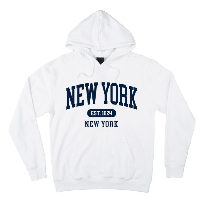 New York Ny 1624 Arched Text Retro Preppy Throwback Hoodie