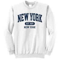 New York Ny 1624 Arched Text Retro Preppy Throwback Sweatshirt