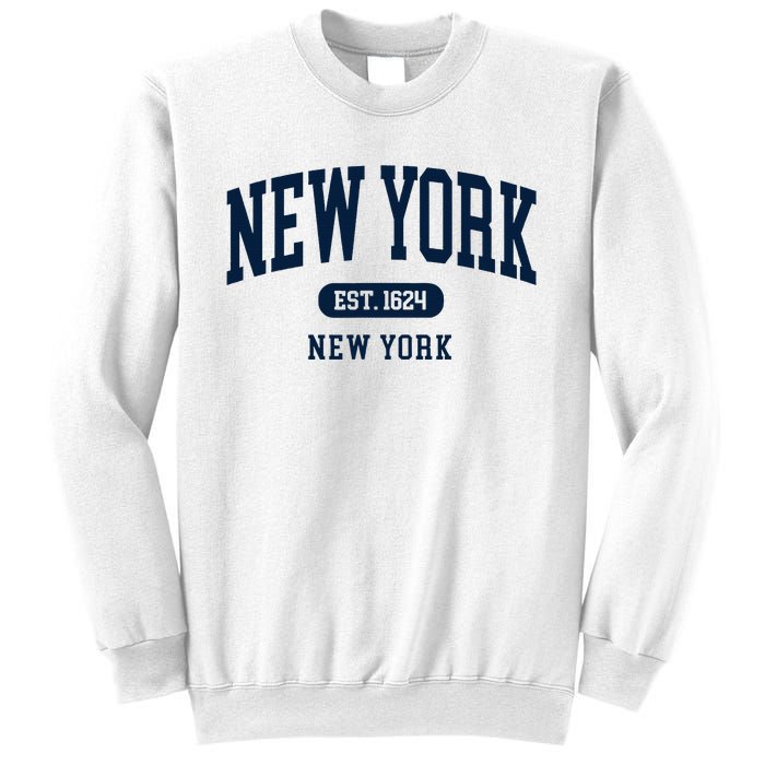 New York Ny 1624 Arched Text Retro Preppy Throwback Sweatshirt