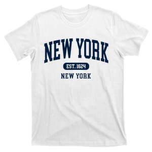 New York Ny 1624 Arched Text Retro Preppy Throwback T-Shirt