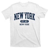 New York Ny 1624 Arched Text Retro Preppy Throwback T-Shirt