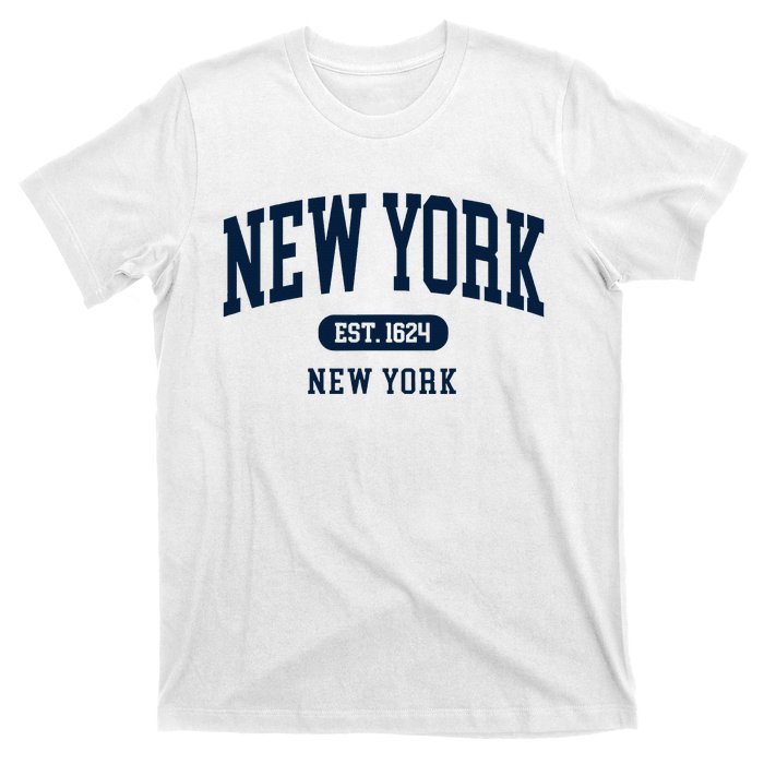 New York Ny 1624 Arched Text Retro Preppy Throwback T-Shirt