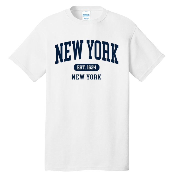 New York Ny 1624 Arched Text Retro Preppy Throwback Tall T-Shirt