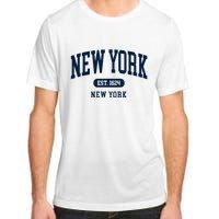 New York Ny 1624 Arched Text Retro Preppy Throwback Adult ChromaSoft Performance T-Shirt